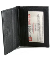 Alpine Swiss Thin Front Pocket Wallet Business Card Case 2 Id Window 6 Card Slot