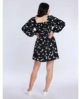 Motherhood Maternity Smocked Babydoll Long Sleeve Mini Dress