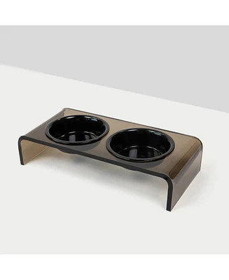 Hiddin Small Bronze Double Bowl Pet Feeder