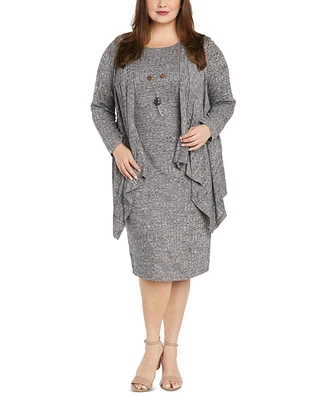 R & M Richards Plus 2-Pc. Necklace Jacket Dress