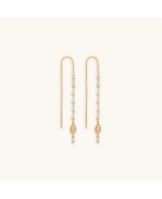 Flowing Frequency - Aquamarine Evil Eye Earrings