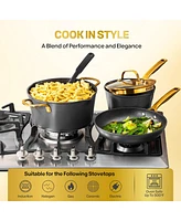 Granitestone Armor Max Gold 14 Piece Hard Anodized Ultra Release Cookware Set