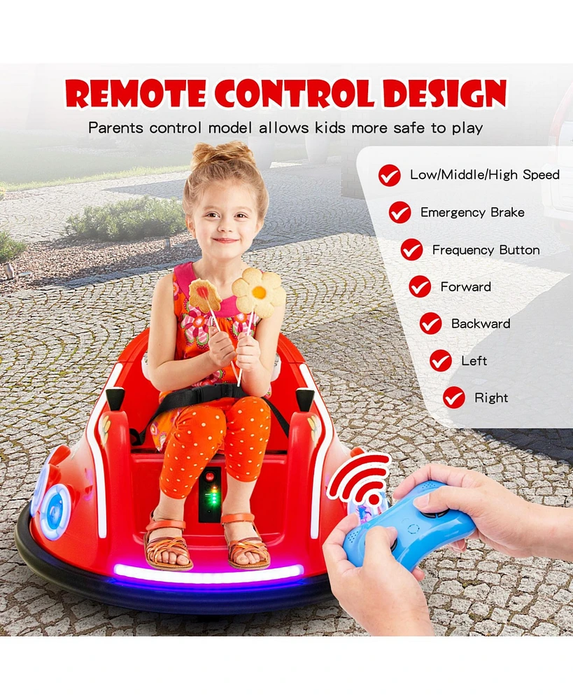 Hongge 12V Electric Ride-On Car with Remote Control and Flashing Led Lights