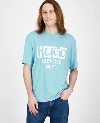 Hugo by Hugo Boss Men's Nugocrea Creative Department Short Sleeve Crewneck Logo Graphic T-Shirt