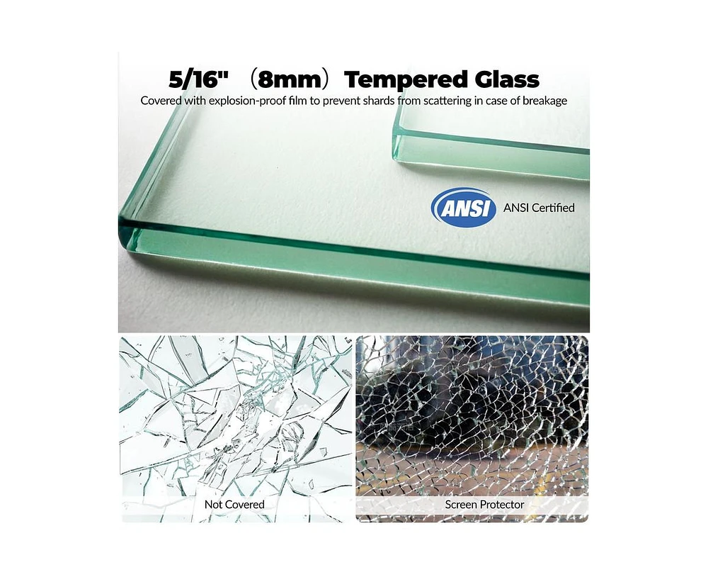 gaomon Frameless Sliding Shower Door,56-60" W x 72" H Double Sliding Shower Door, 5/16" (8mm) Thick Sgcc Tempered Glass