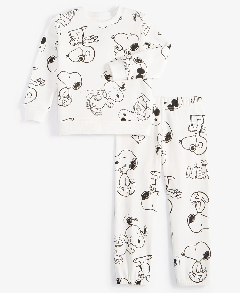 Epic Threads Toddler Boys 2T-4T Snoopy Printed Fleece Shirt & Pants Set, Exclusively at Macy's