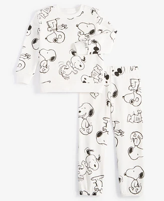 Epic Threads Toddler Boys 2T-4T Snoopy Printed Fleece Shirt & Pants Set, Exclusively at Macy's
