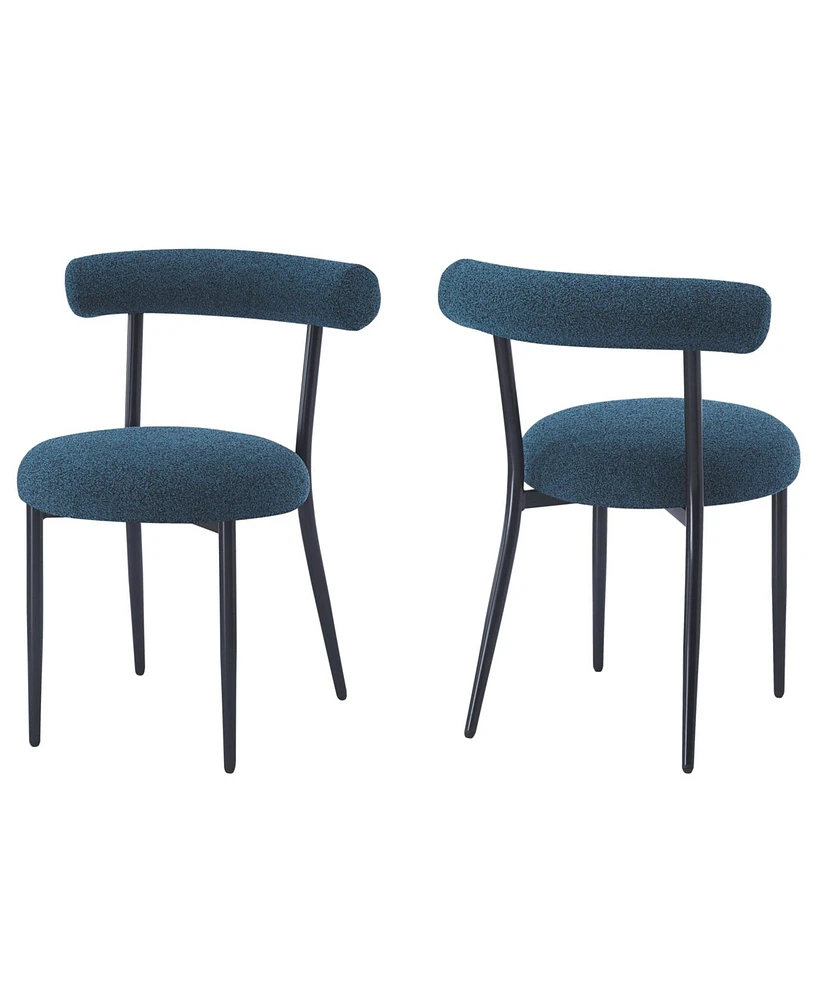 Streamdale Furniture Modern Toothpick Dining Chairs with Curved Backrests (Set of 2)