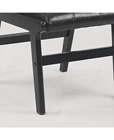 Pu dining chair, no armrest with wooden legs, suitable for kitchen, dining room, living room, bedroom and other occasions, set of 2