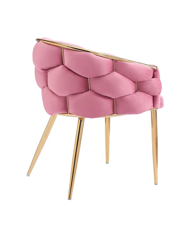 Luxury Handmade Accent Chair with Gold Legs, Modern Velvet Armchair for Living Room and Bedroom