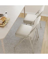 gaomon 2 Pack Grey Folding Chairs with Padded Cushion and Back, Folding Chairs for Outside