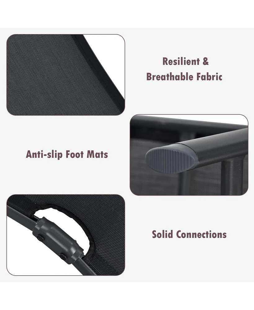 Sugift Patio Foldable Chaise Lounge Chair with Backrest and Footrest-Black