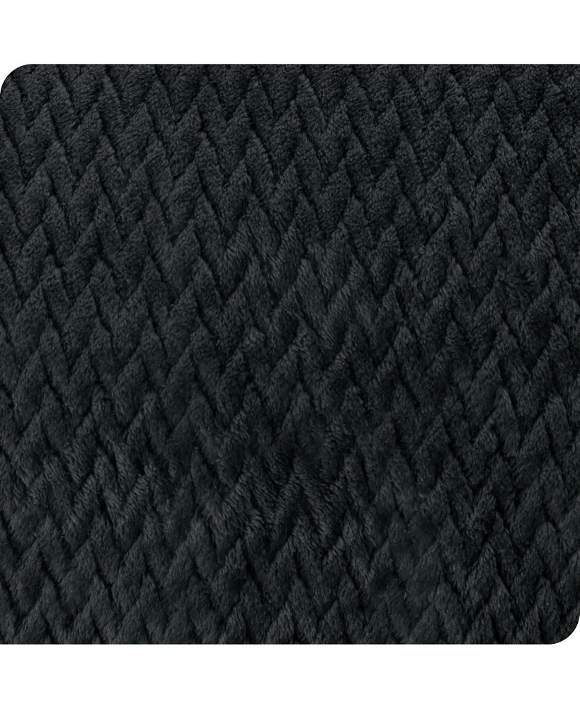 Bare Home Textured Micro plush Fleece Twin/Twin Xl Blanket