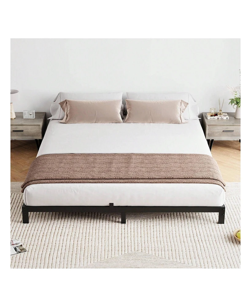 gaomon Bed Frame, -Inch Metal Low Platform Bed Frame, Bed Frame With Metal Slat Support, Mattress Foundation, No Box Spring Needed