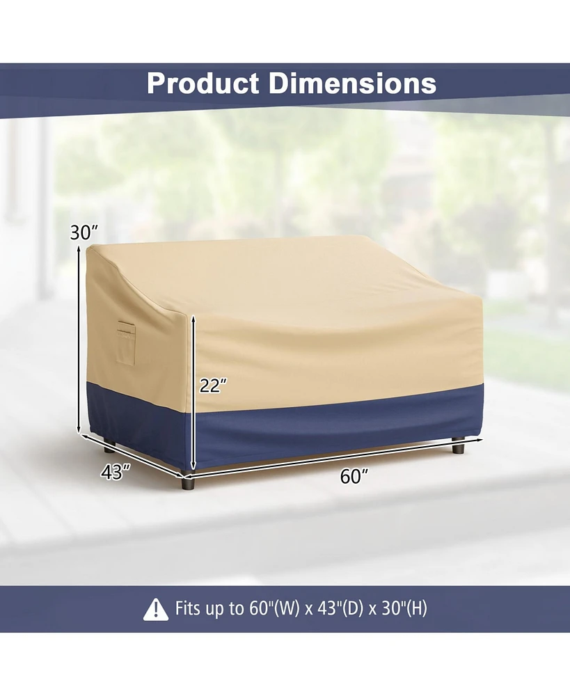 Gouun Patio Furniture Cover with Padded Handle and Click-Close Straps