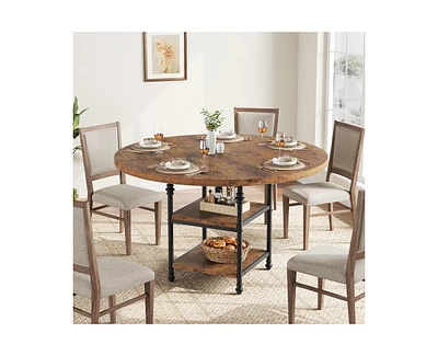 47-Inch Round Dining Table for 4: Featuring a 1.59-Inch Thick Top