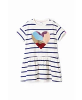Desigual Girls Girls's Heart stripe dress
