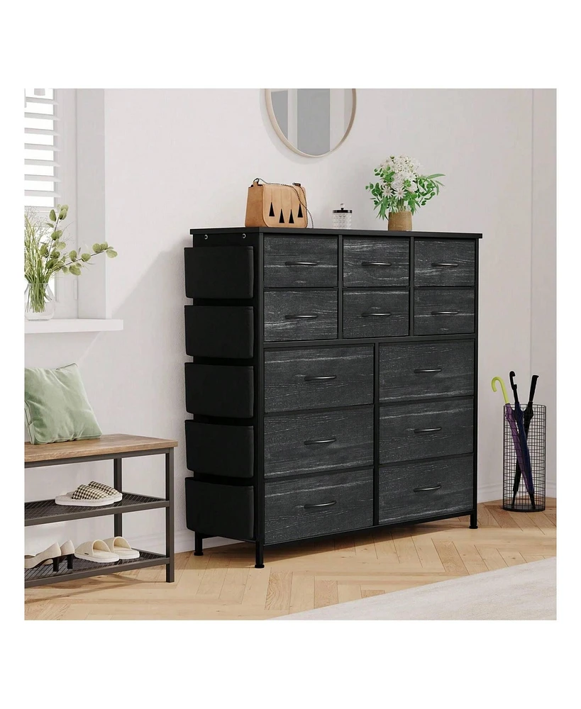 gaomon Dresser For Bedroom With 12 Drawer, Dressers & Chests Of Drawers For Hallway, Entryway, Storage Organizer Unit With Fabric, Sturdy Metal Frame,