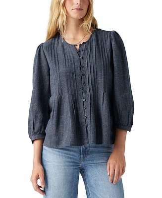 Levis Women's 3/4-Sleeve Button-Front Blouse