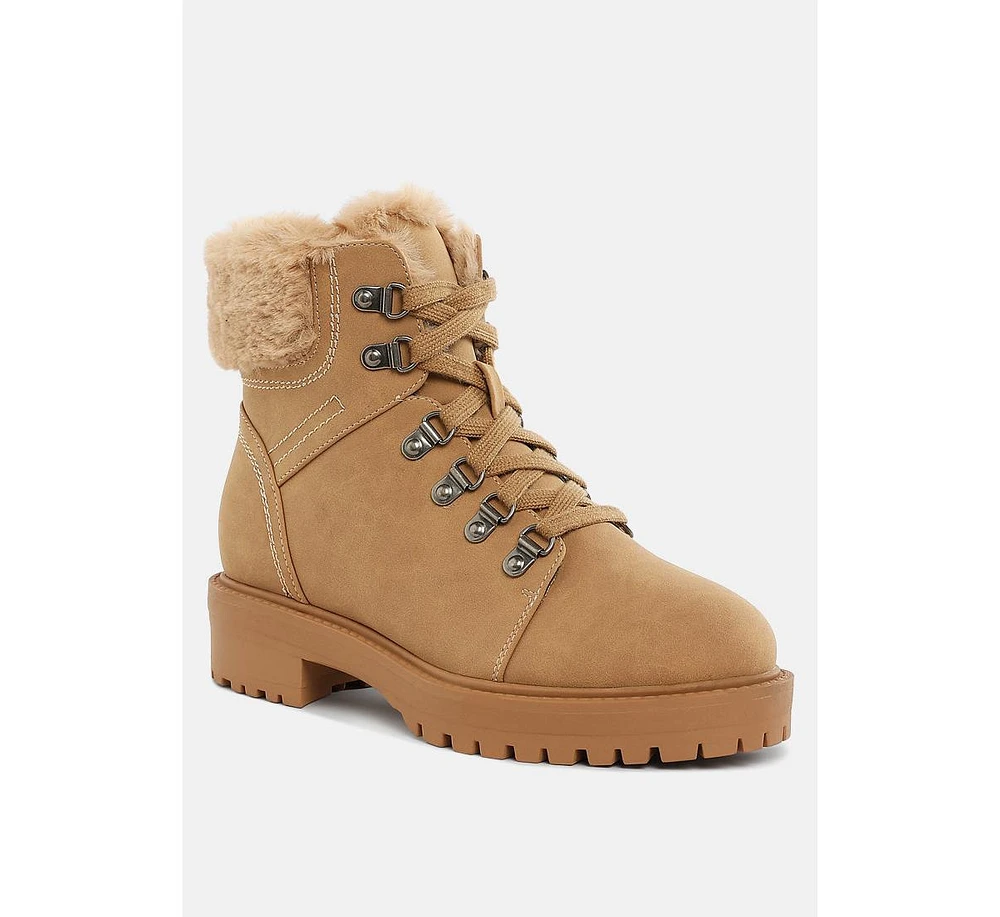 Maranta Faux Fur Collar Ankle Boots