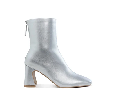 Simba Square Toe Metallic Ankle Boots