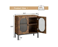 gaomon Buffet Cabinet, Rattan Storage Cabinet with Doors and Shelves, Accent Cabinet Sideboard, Wood Console Cabinet with Storage Entryway Cabinet for