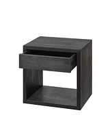 Woodek Floating Nightstand, Set Of 2 Medium Mid-Century Modern Solid Hardwood With Drawer - Bedside Table For Bedroom