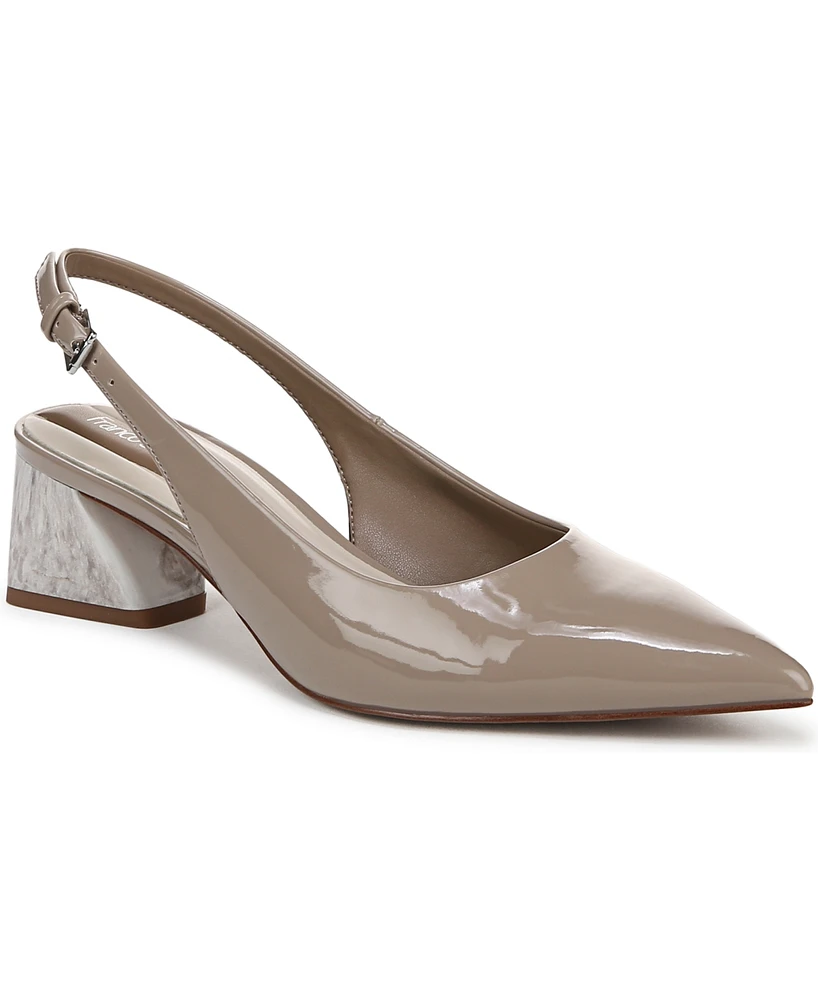 Franco Sarto Women's Racer Pointed Toe Block Heel Slingback Pumps