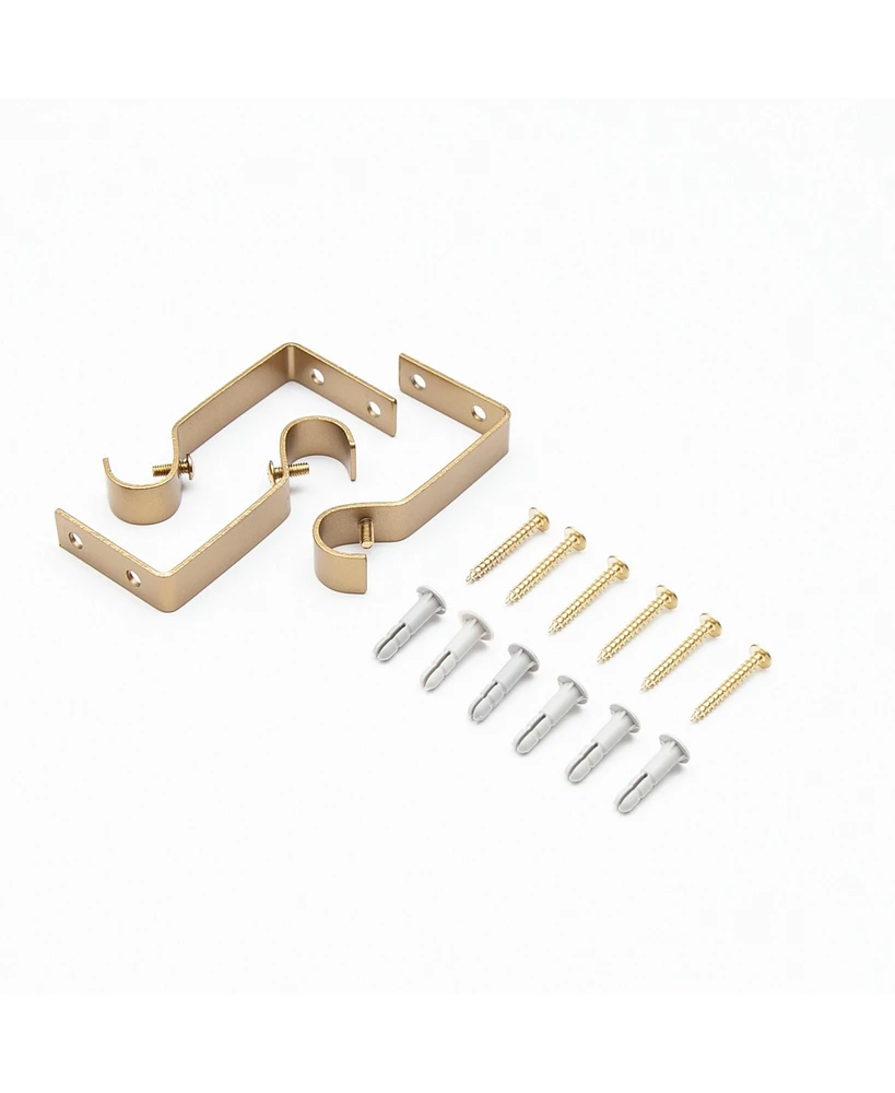 Kenney Augusta 5/8 Inch Decorative Window Curtain Rod in Burnished Brass - Adjustable and Stylish Curtain Hardware