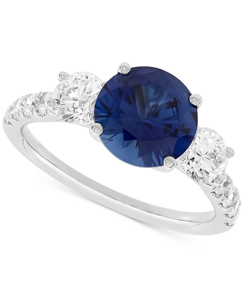 Grown With Love Lab Ruby (3 ct. t.w.) & Diamond (1 Ring 14k Gold (Also Emerald Sapphire)