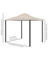Outsunny 10' x 10' Patio Gazebo Outdoor Canopy Shelter w/ Sidewalls,