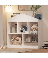 Gaomon -Cubby Kids Bookshelf Bookcase Toddlers Playhouse Cabinet Shelf