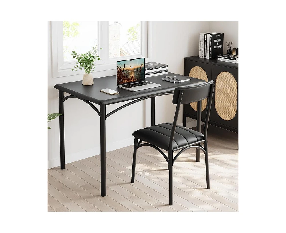 gaomon Dining Table Set for 4, Kitchen with 4 Upholstered Chairs, 5 Piece Rectangular Room Set, Small Space, Apartment, Home, K