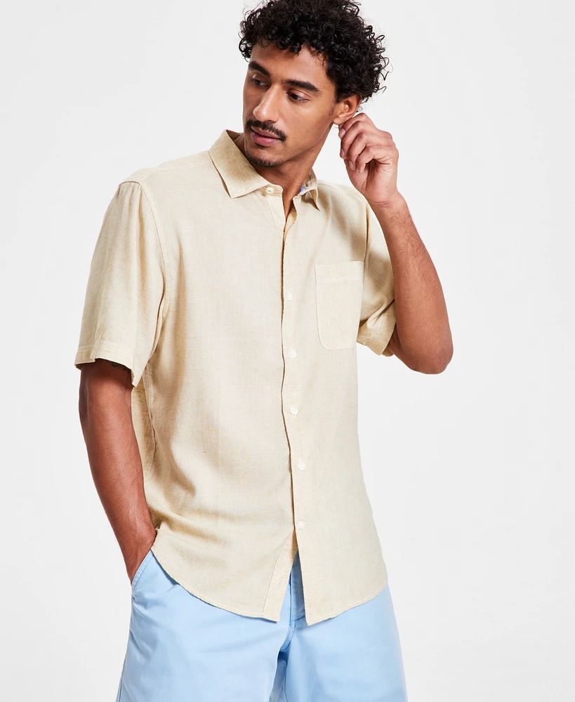 Tommy Bahama Men's Sand Desert Linen Blend Short-Sleeve Button-Down Shirt