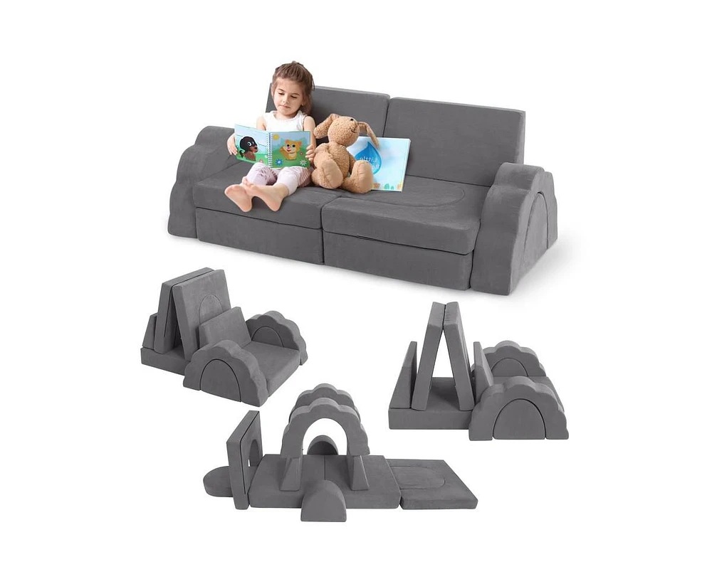 gaomon 11pcs Modular Kids Play Couch, Children Sectional Sofa Floor Toddler Couch for Kids Creative Play