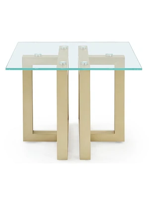 Emila 24" Square Glass Mix and Match End Table