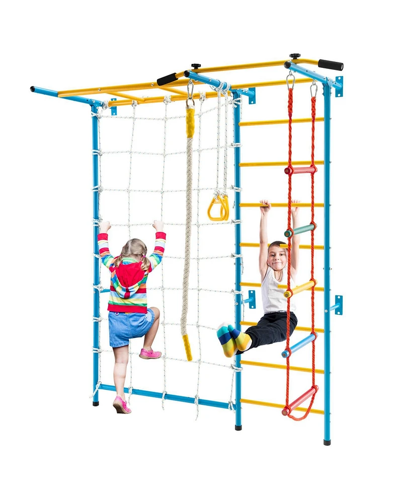 Gouun 7 In 1 Kids Indoor Gym Playground Swedish Wall Ladder