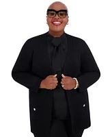 Kasper Women's Open-Front Long-Sleeve Cardigan Regular & Plus