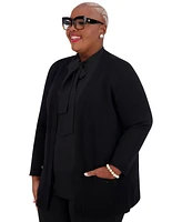 Kasper Women's Open-Front Long-Sleeve Cardigan Regular & Plus