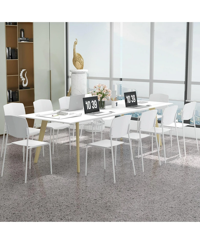 Gouun Modern Plastic Dining Chair Set of 2 with Metal Legs and Curved Back
