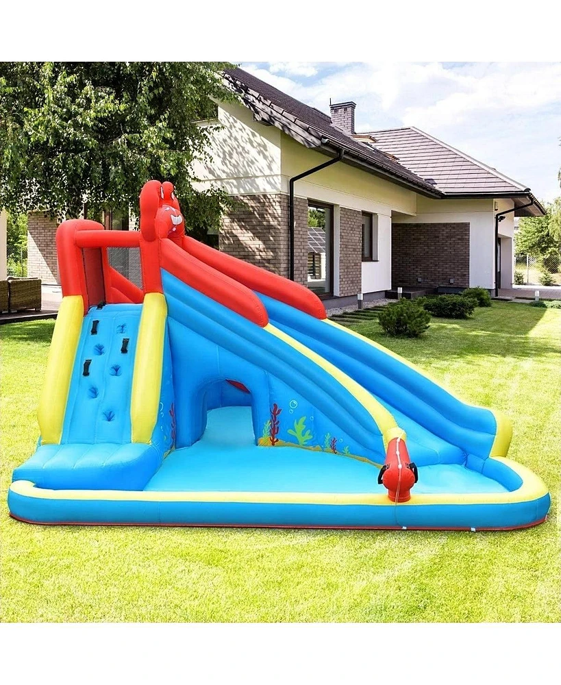 Inflatable Water Slide Bounce House with Water Cannon and 950W Blower
