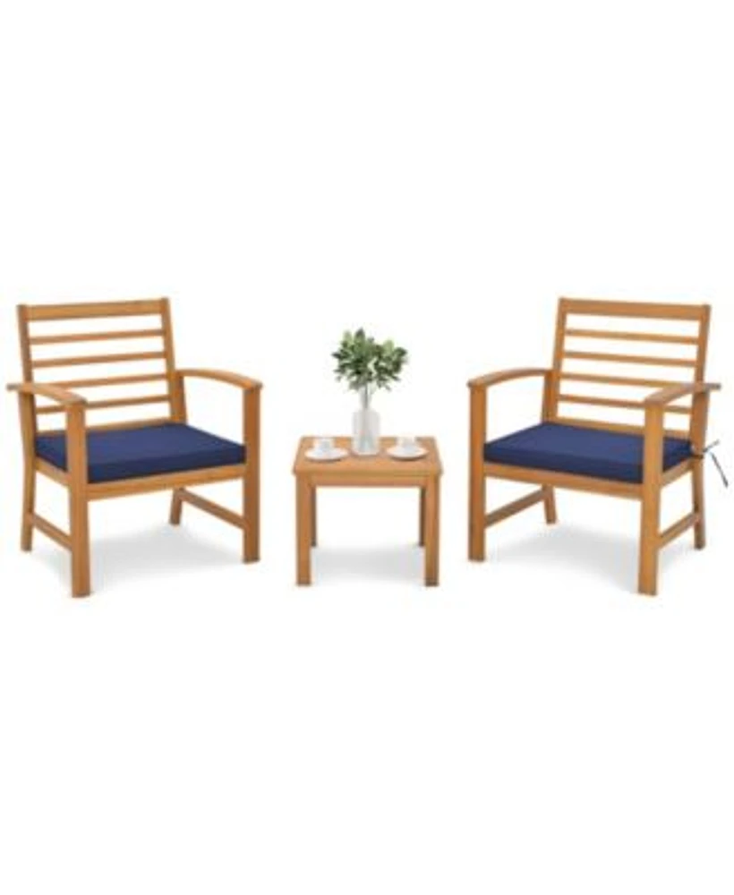 Gouun 3 Pieces Outdoor Furniture Set with Soft Seat Cushions