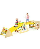 Gouun 5 in 1 Kids Triangle Climber Play Gym Set with 2 Ramps