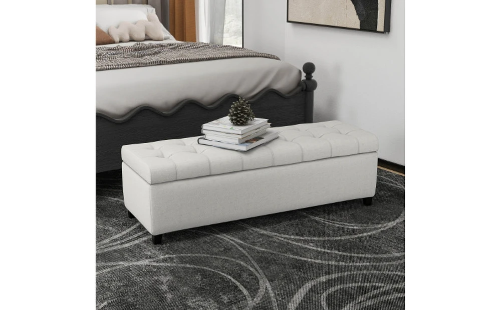 Modern Storage Ottoman, Multipurpose Footstool & Bench-The Pop Home