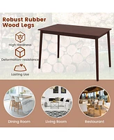Gouun 48 Inches Mid Century Dining Table for 4 with Rubber Wood Legs
