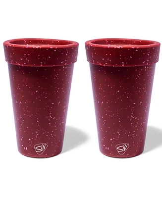 Coffee Tumbler 16oz: 2 pk - Red Speckled