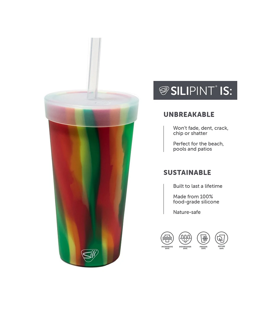 Straw Tumber 22oz: Hibiscus