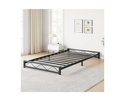 gaomon 6 Inches King Size Metal Platform Bed Frame,Low Bed Frame with Steel Slat Support, Mattress Foundation, No Box Spring Needed, Easy Assembly
