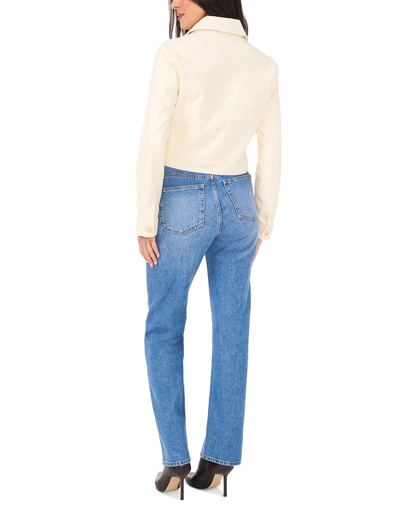 Vince Camuto Women's Faux-Leather Cropped Jacket