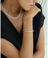 Sterling Silver Beatrice Tennis Bracelet – Summer Ready, Lightweight, Stackable Bracelet, Gift for Her